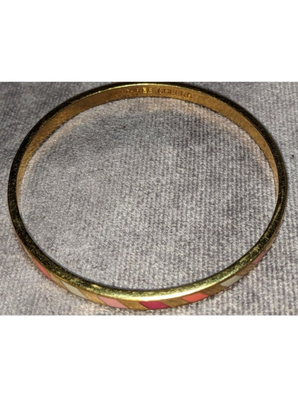 Kate Spade Three Cheers Enamel Bangle Bracelet Goldtone Multicolor - Picture 3 of 9